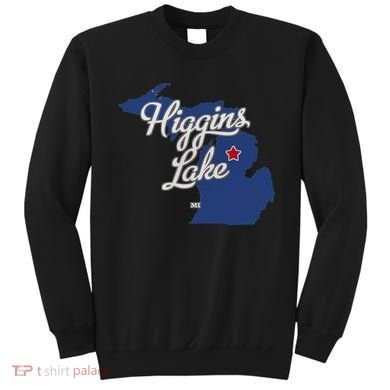 Higgins Lake Michigan MI Map Sweatshirt