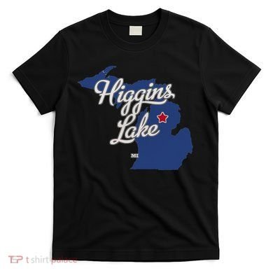 Higgins Lake Michigan MI Map T-Shirt