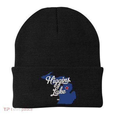 Higgins Lake Michigan MI Map Beanie