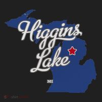 Higgins Lake Michigan MI Map Beanie thumb 2