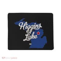 Higgins Lake Michigan MI Map Mousepad thumb 0