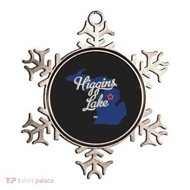 Higgins Lake Michigan MI Map Ornament