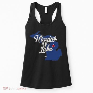 Higgins Lake Michigan MI Map Women's Tank Top