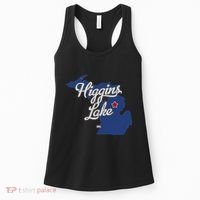 Higgins Lake Michigan MI Map Women's Tank Top thumb 0