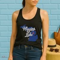 Higgins Lake Michigan MI Map Women's Tank Top thumb 2