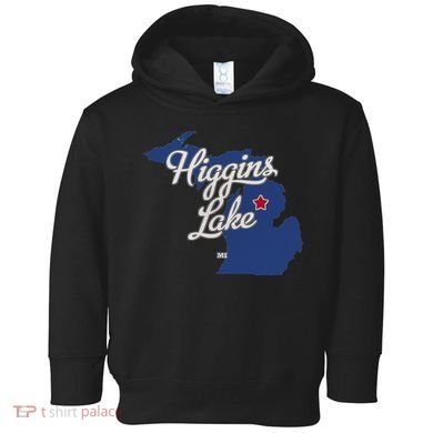 Higgins Lake Michigan MI Map Toddler Hoodie