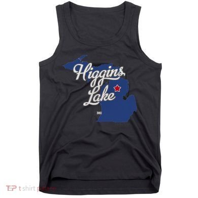 Higgins Lake Michigan MI Map Tank Top