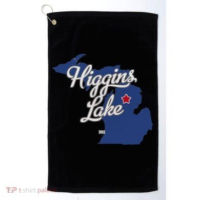 Higgins Lake Michigan MI Map Golf Towel