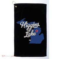Higgins Lake Michigan MI Map Golf Towel thumb 0