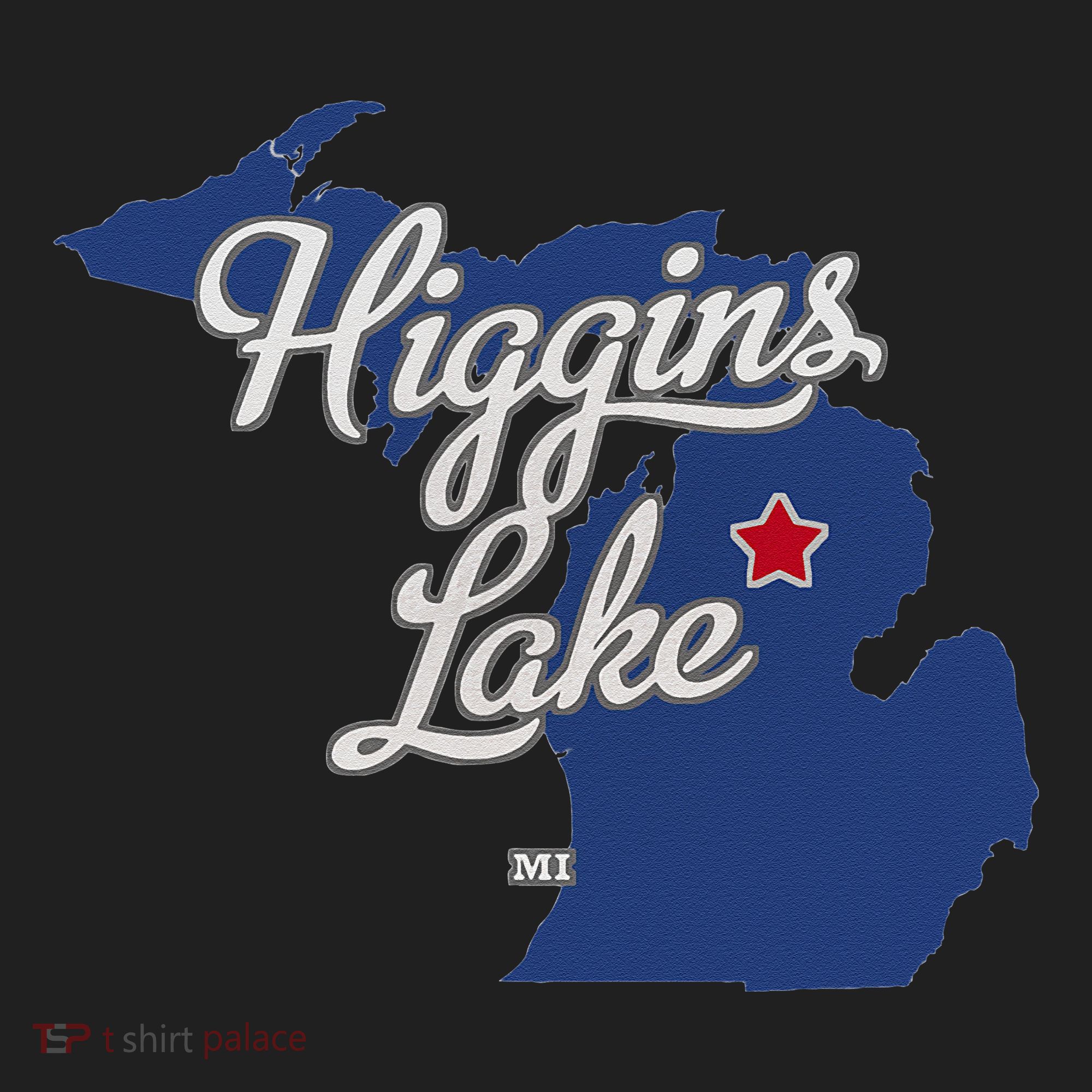 Higgins Lake Michigan MI Map Golf Towel