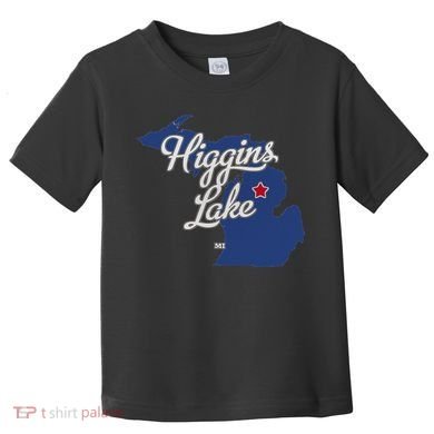 Higgins Lake Michigan MI Map Toddler T-Shirt