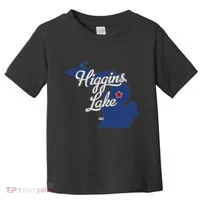 Higgins Lake Michigan MI Map Toddler T-Shirt thumb 0