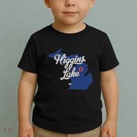 Higgins Lake Michigan MI Map Toddler T-Shirt thumb 2