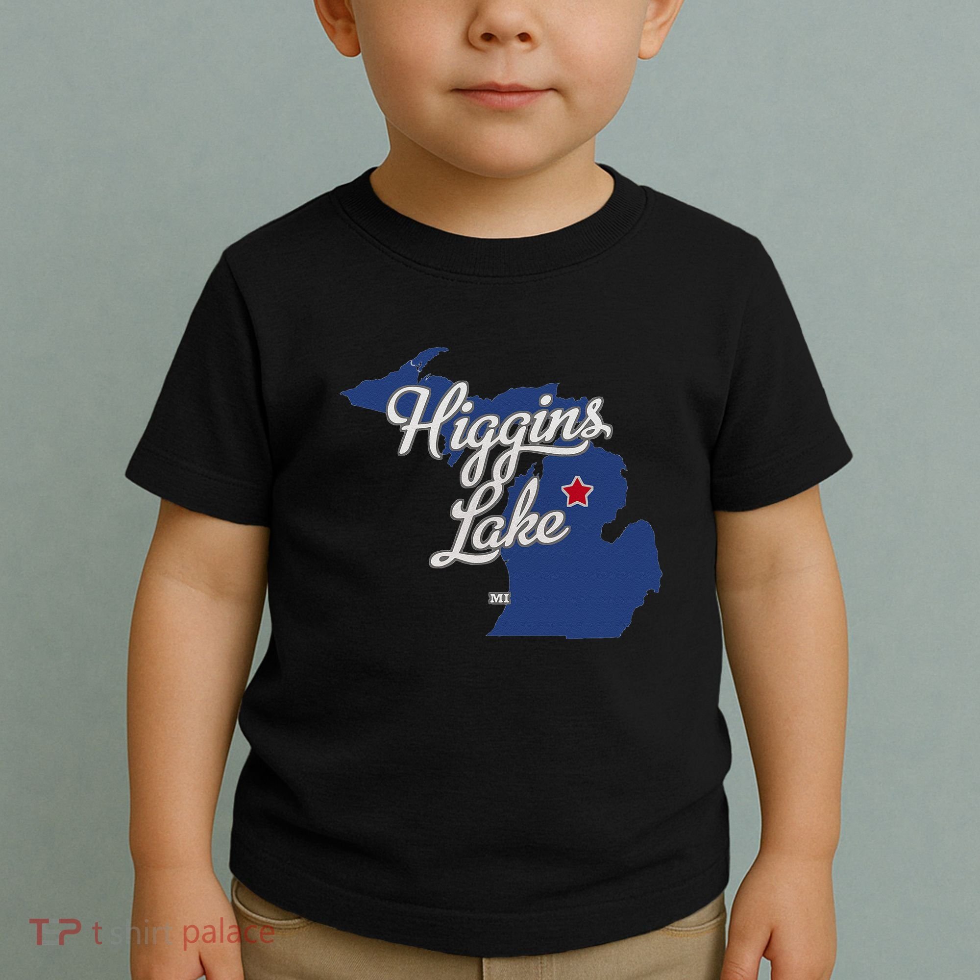 Higgins Lake Michigan MI Map Toddler T-Shirt
