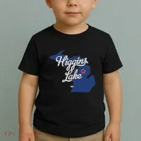 Higgins Lake Michigan MI Map Toddler T-Shirt thumb 2