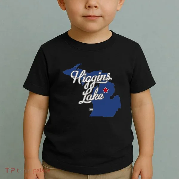 Higgins Lake Michigan MI Map Toddler T-Shirt
