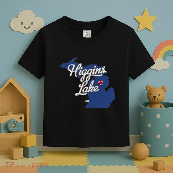 Higgins Lake Michigan MI Map Toddler T-Shirt