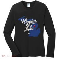 Higgins Lake Michigan MI Map Women's Long Sleeve Shirt thumb 0
