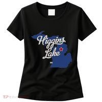 Higgins Lake Michigan MI Map Women's T-Shirt thumb 0