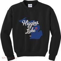 Higgins Lake Michigan MI Map Kids Sweatshirt thumb 0