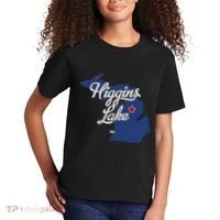 Higgins Lake Michigan MI Map Kids T-Shirt thumb 2