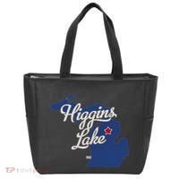 Higgins Lake Michigan MI Map Tote Bag thumb 0