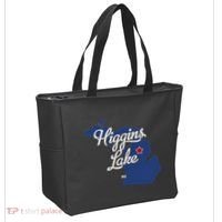 Higgins Lake Michigan MI Map Tote Bag thumb 2