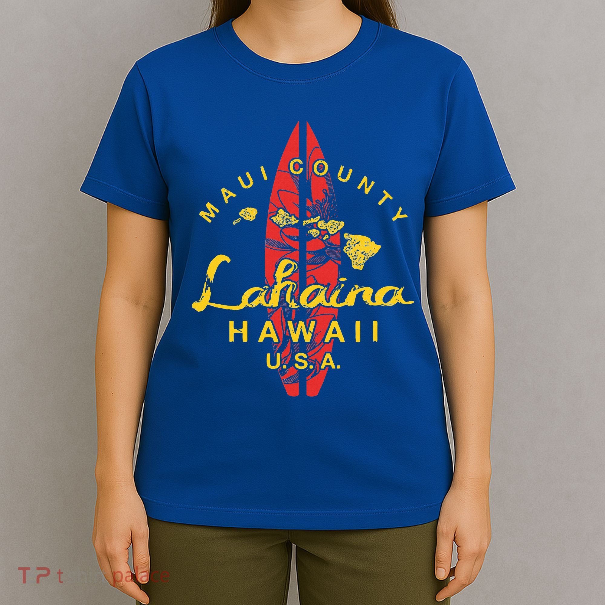 Hawaii Lahaina Maui Vintage Hawaiian Islands Surf T-Shirt