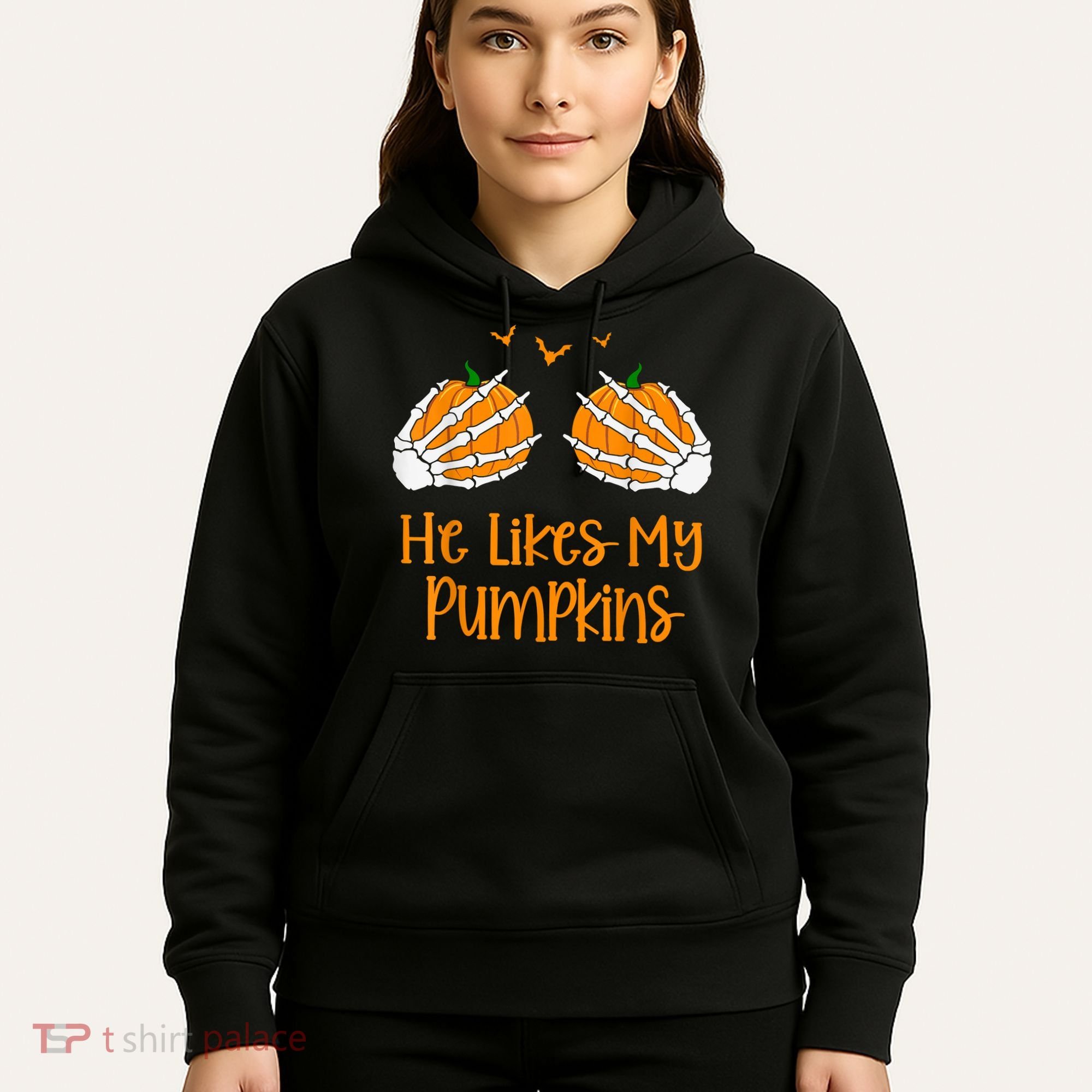 He Likes My Pumpkins Matching Couples Pumpkin Halloween Hoodie
