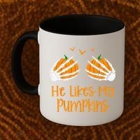 He Likes My Pumpkins Matching Couples Pumpkin Halloween Coffee Mug thumb 2