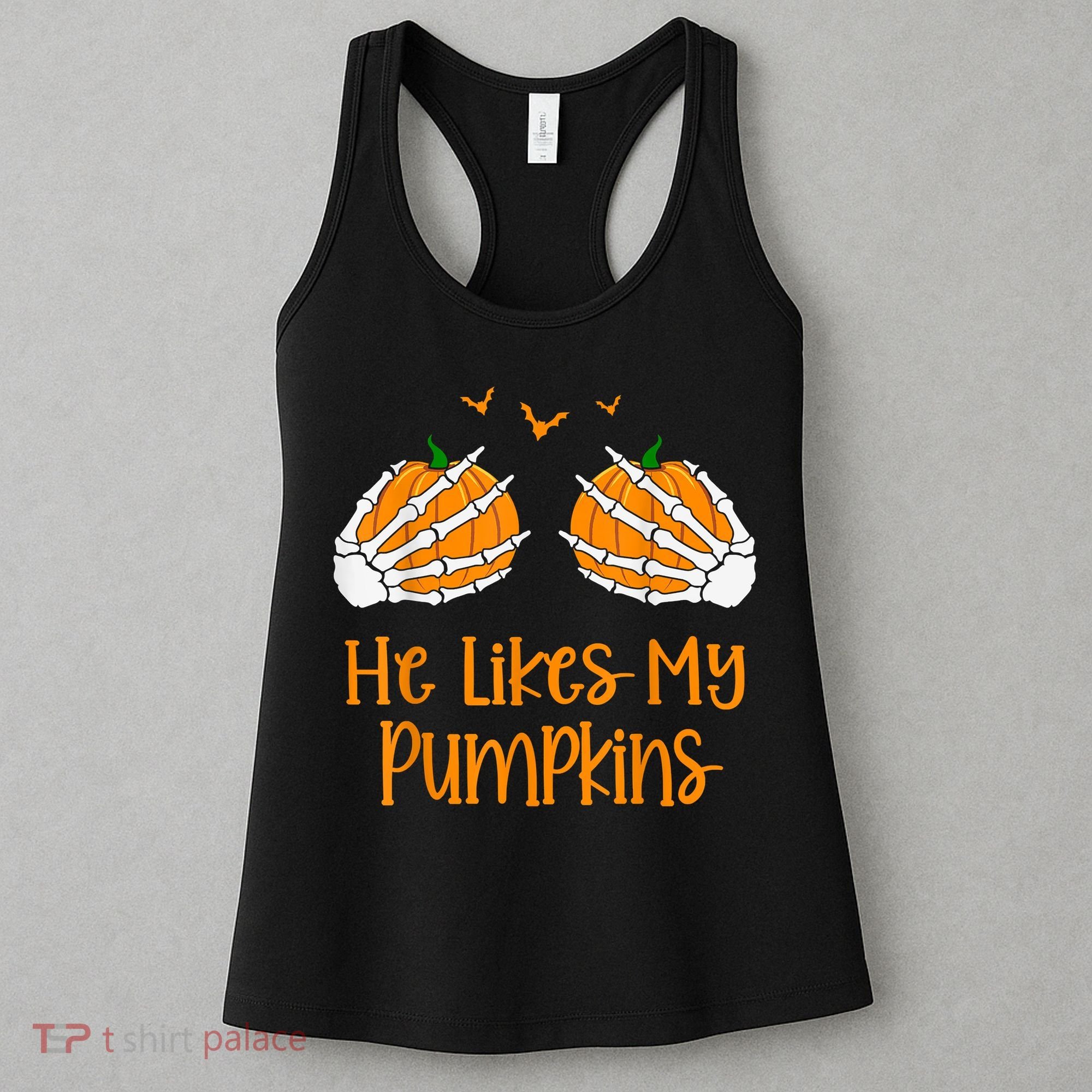 He Likes My Pumpkins Matching Couples Pumpkin Halloween Women's Tank Top