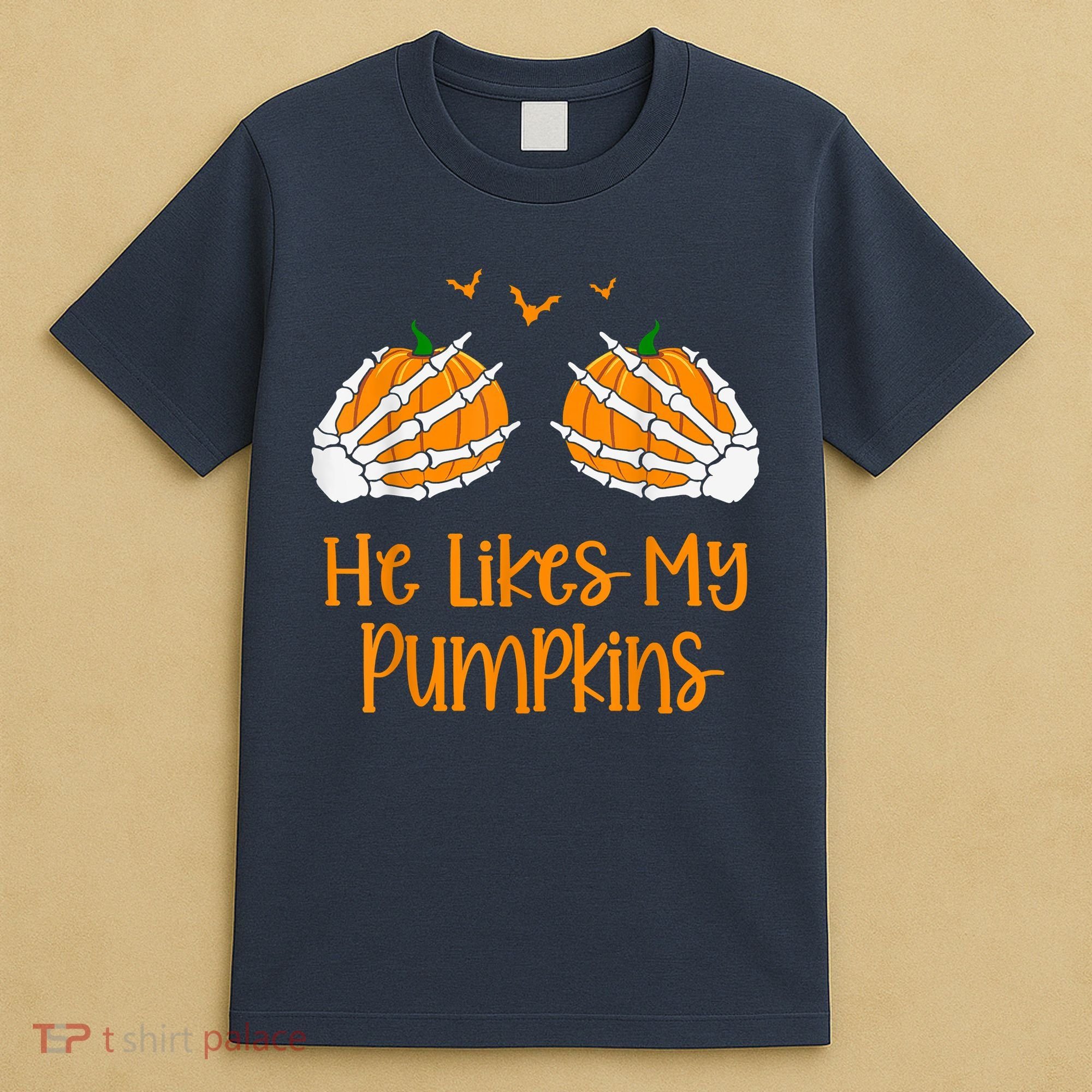He Likes My Pumpkins Matching Couples Pumpkin Halloween T-Shirt