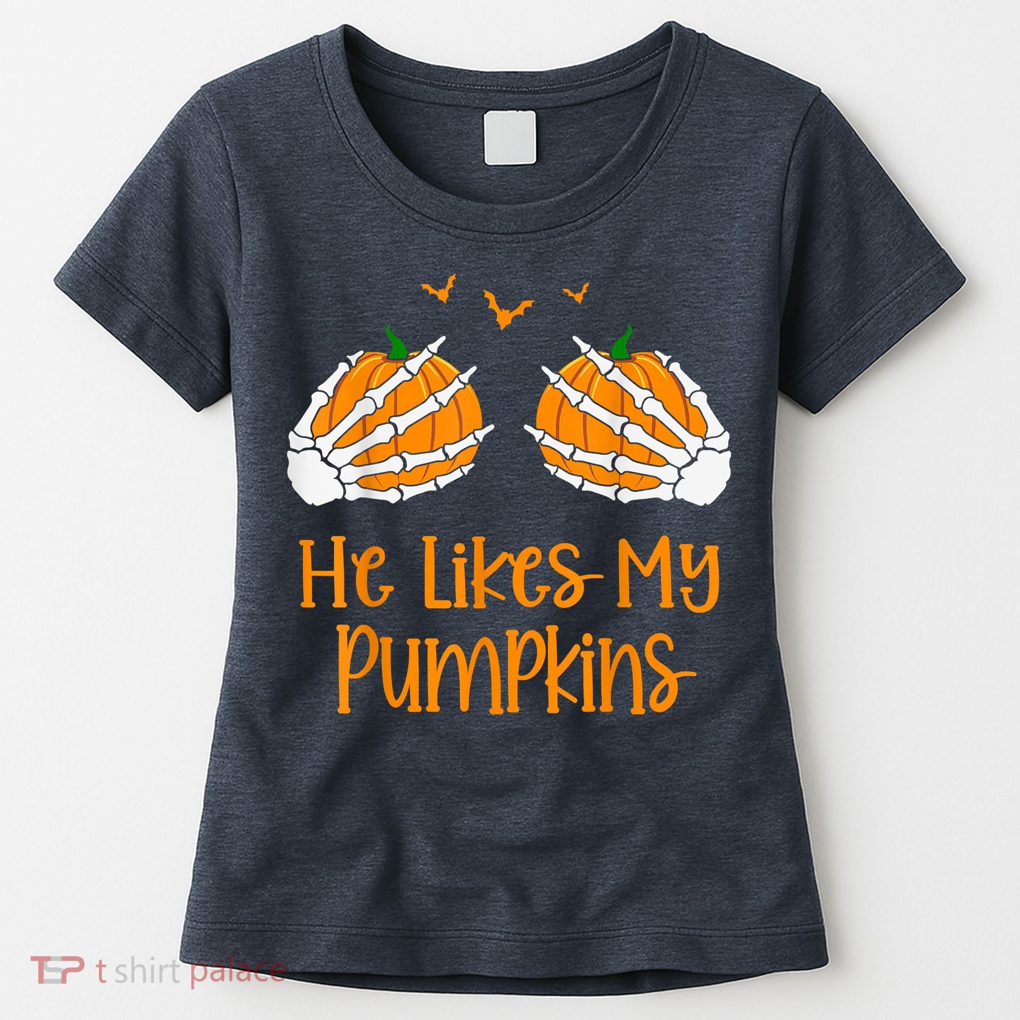 He Likes My Pumpkins Matching Couples Pumpkin Halloween Women's T-Shirt