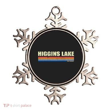 Higgins Lake Michigan Retro Style 1980's Logo Ornament