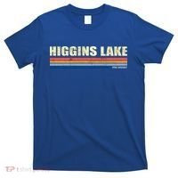 Higgins Lake Michigan Retro Style 1980's Logo T-Shirt thumb 0