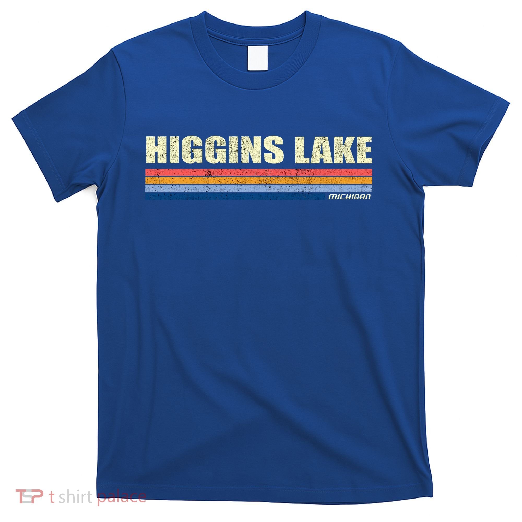 Higgins Lake Michigan Retro Style 1980's Logo T-Shirt