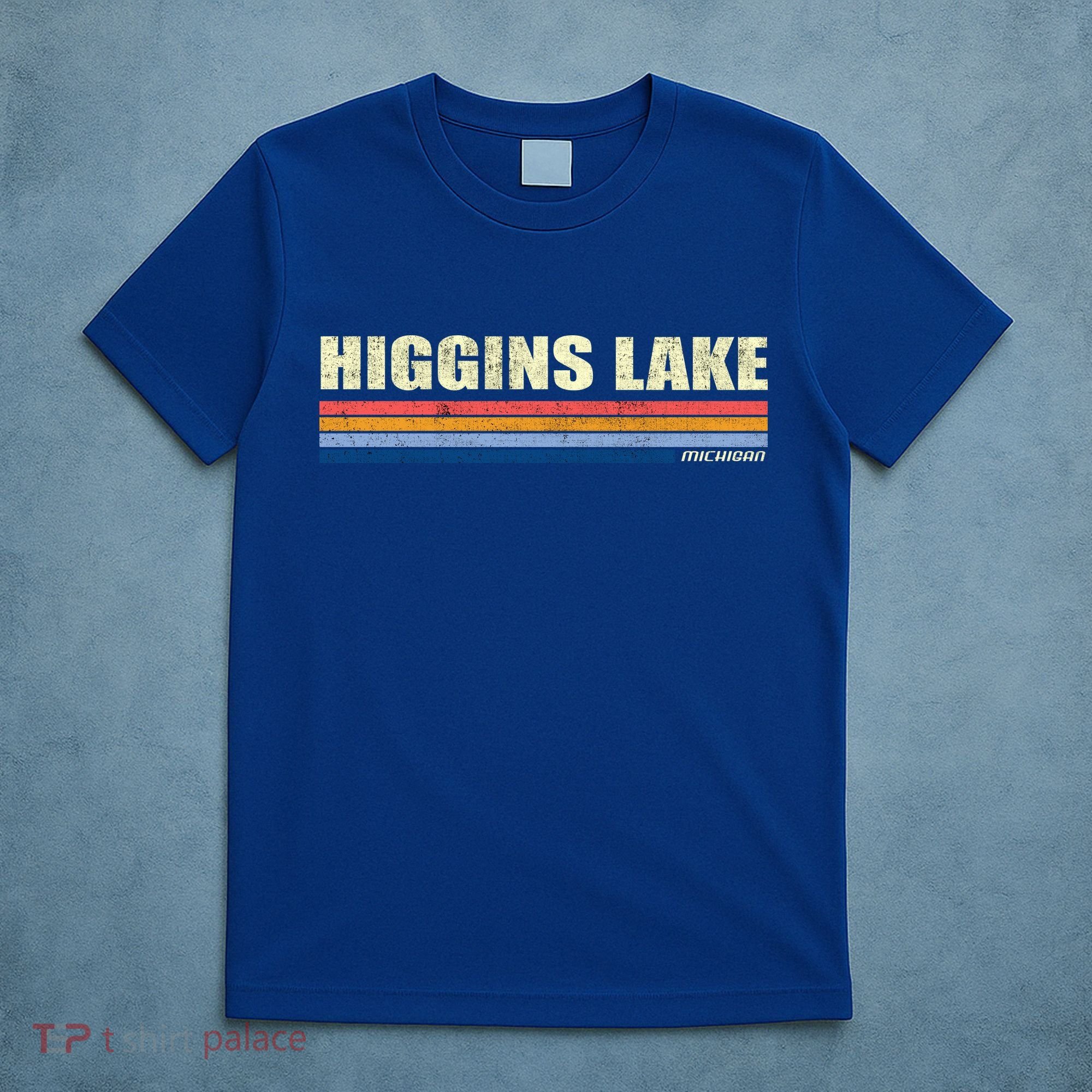Higgins Lake Michigan Retro Style 1980's Logo T-Shirt