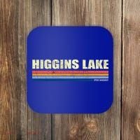 Higgins Lake Michigan Retro Style 1980's Logo Coaster thumb 0