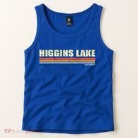 Higgins Lake Michigan Retro Style 1980's Logo Tank Top thumb 2