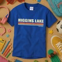 Higgins Lake Michigan Retro Style 1980's Logo Kids T-Shirt thumb 3