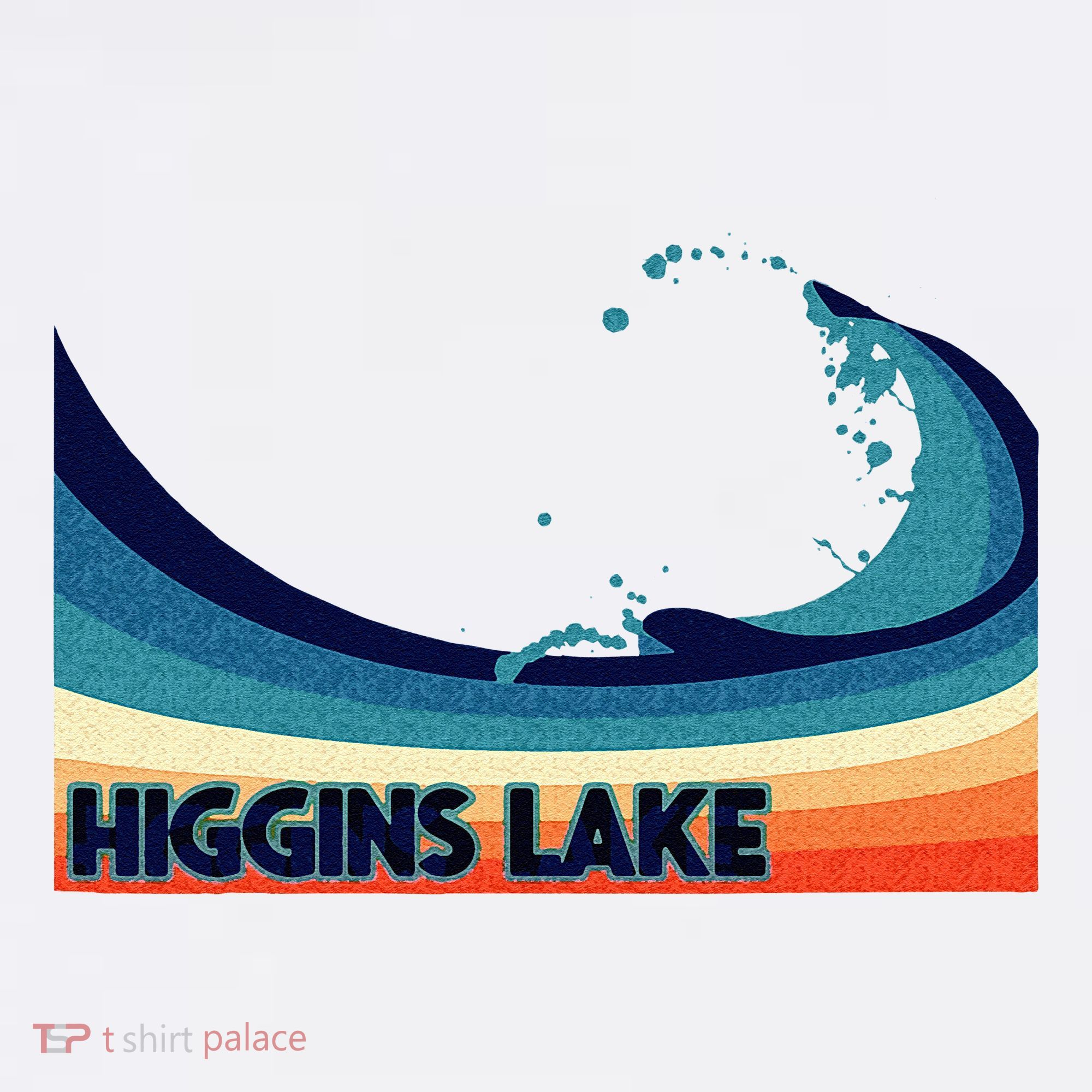 Higgins Lake Michigan Retro Boating Sailing & Fishing Long Sleeve Shirt