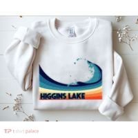 Higgins Lake Michigan Retro Boating Sailing & Fishing Sweatshirt thumb 2