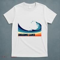Higgins Lake Michigan Retro Boating Sailing & Fishing T-Shirt thumb 5
