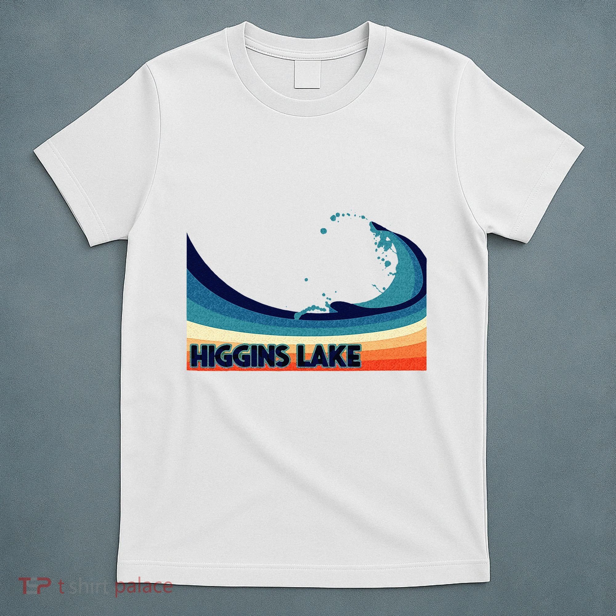 Higgins Lake Michigan Retro Boating Sailing & Fishing T-Shirt