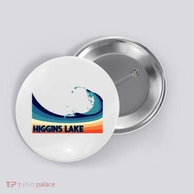 Higgins Lake Michigan Retro Boating Sailing & Fishing Button