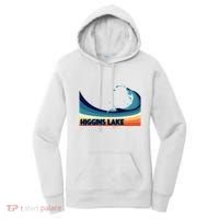 Higgins Lake Michigan Retro Boating Sailing & Fishing Women's Hoodie thumb 0