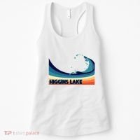 Higgins Lake Michigan Retro Boating Sailing & Fishing Women's Tank Top thumb 0