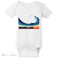 Higgins Lake Michigan Retro Boating Sailing & Fishing Baby Bodysuit thumb 0