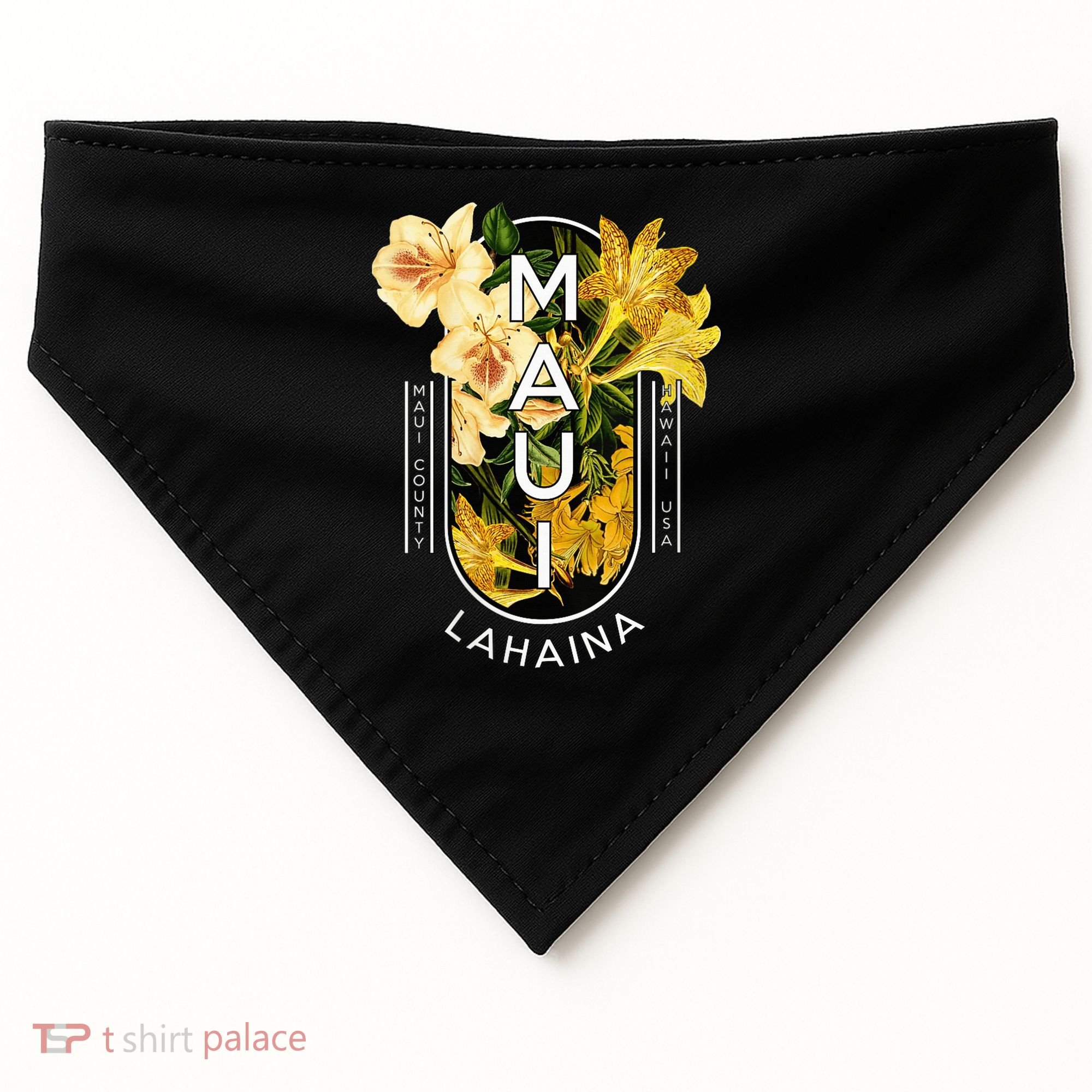 Hawaii Lahaina Maui Floral USA-Made Doggie Bandana