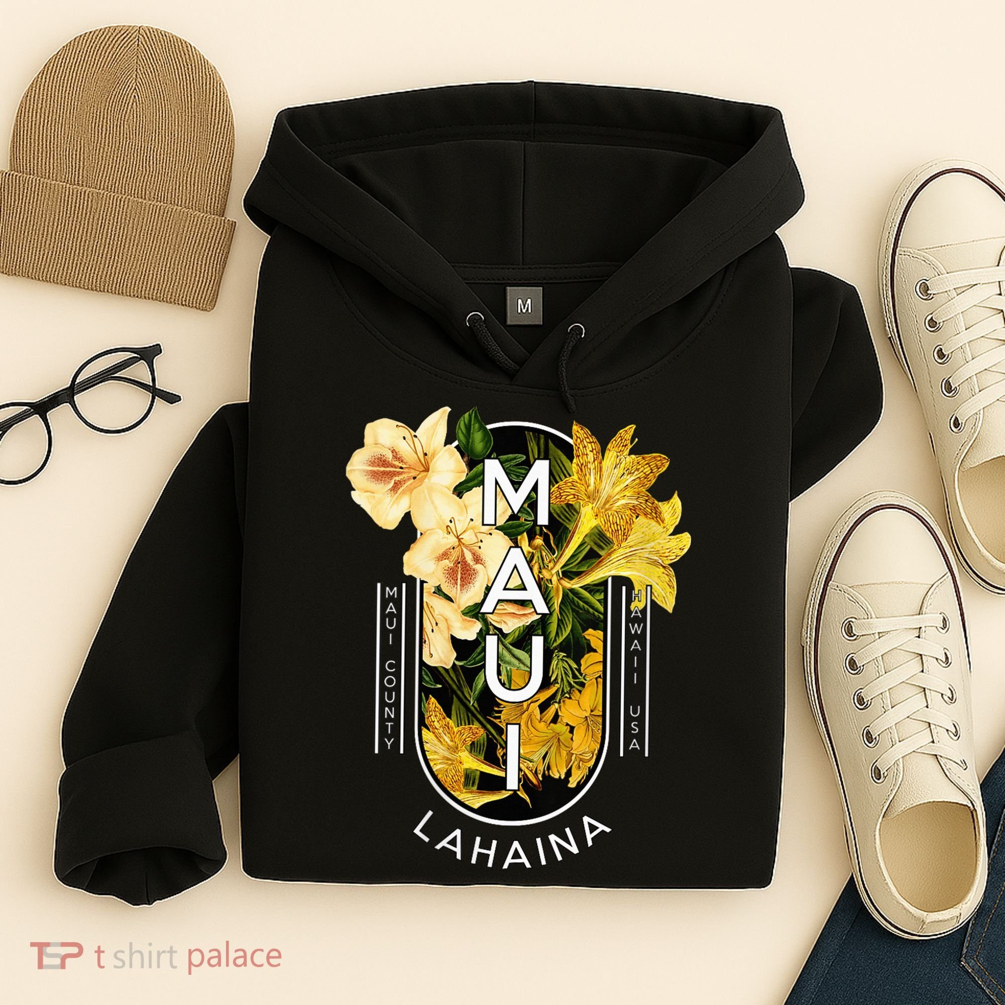 Hawaii Lahaina Maui Floral Hoodie